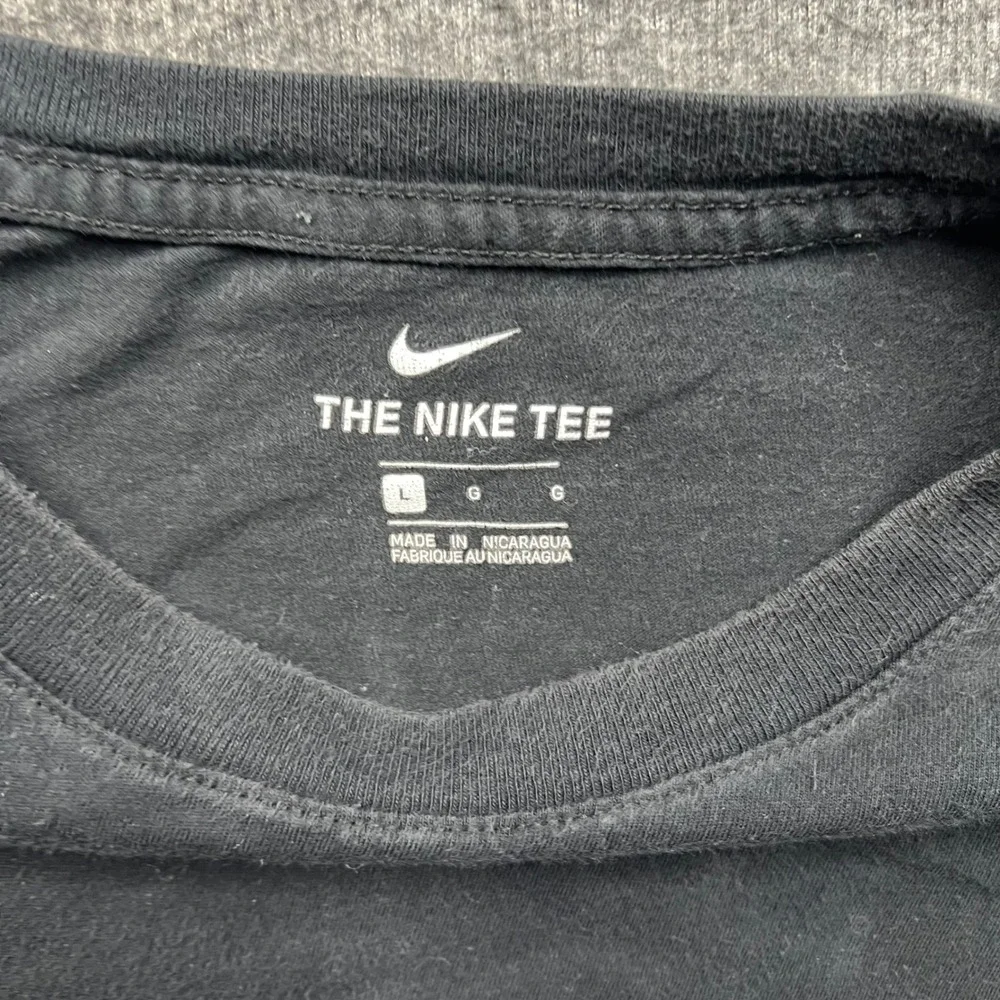 Nike Graphic T-Shirt Mens Large Black Short‎ Sleeve Big Logo Cotton Tee